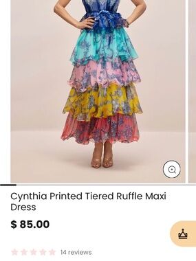 Vibrant tiered Maxi Dress in Blue, Pink, Yellow, and Red
